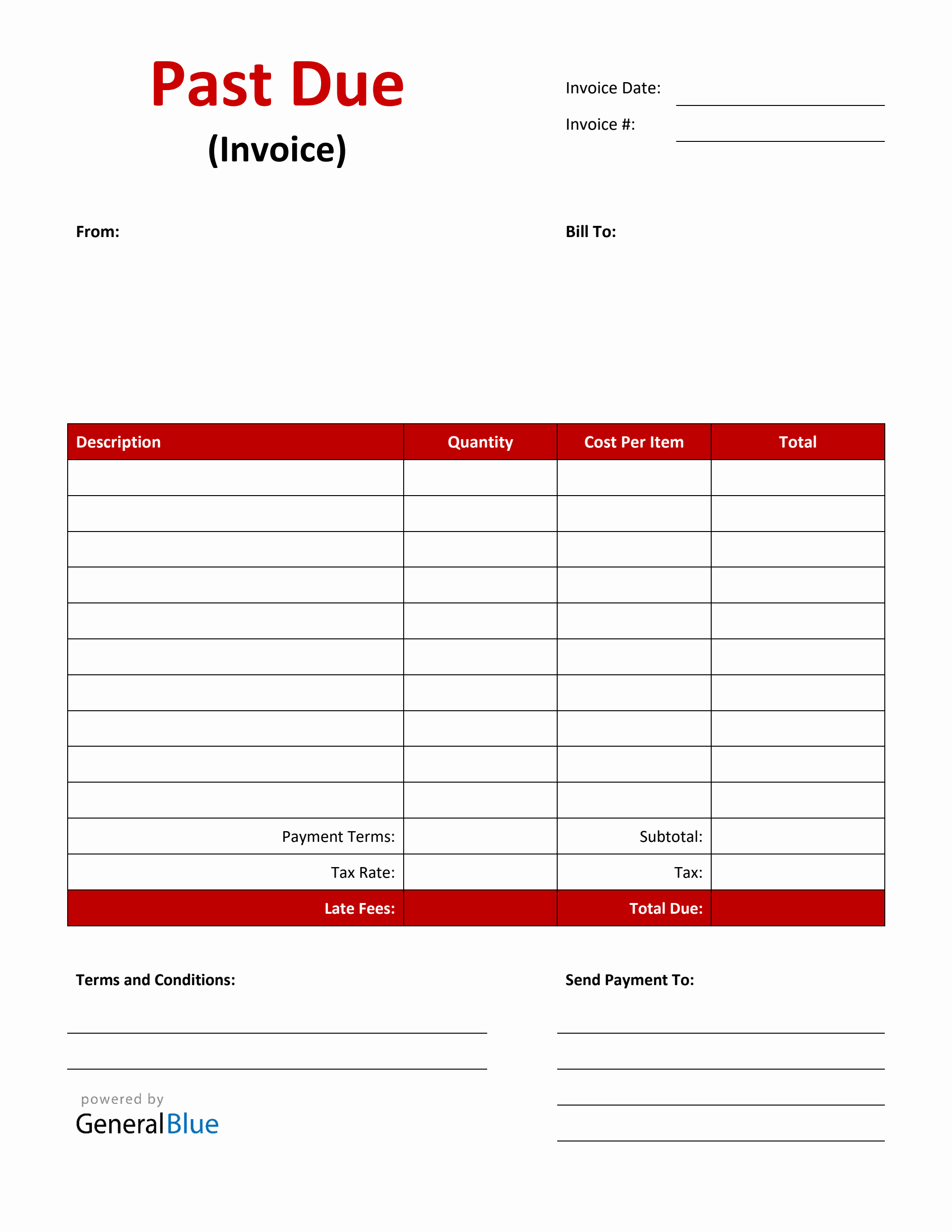 Free Word Past Due Invoice Templates