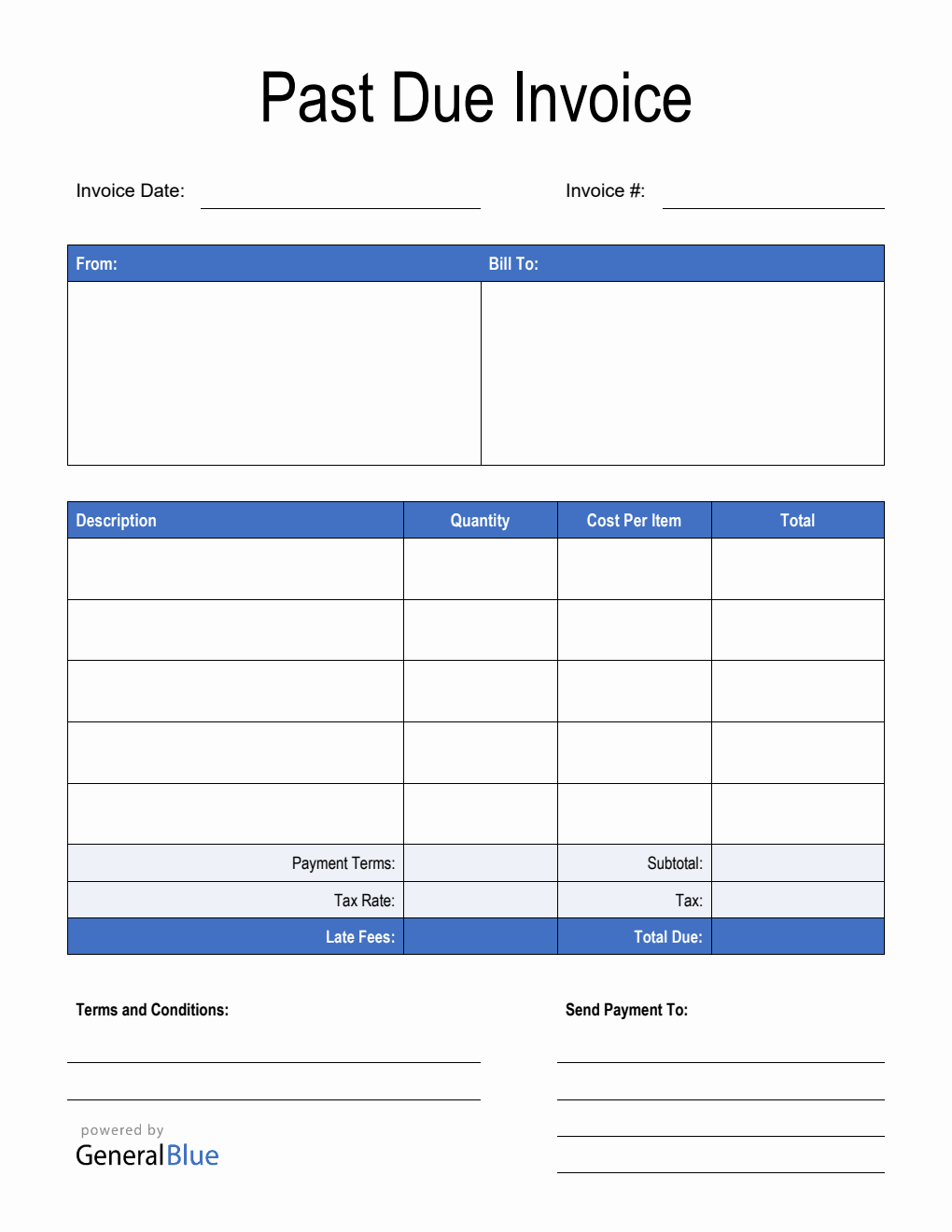 Past Due Invoice in Word (Simple)