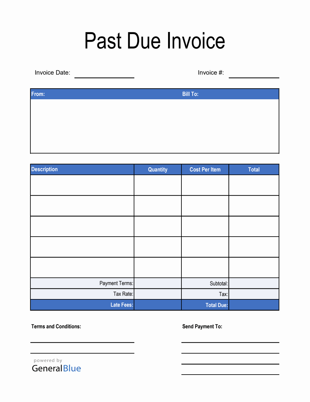 Past Due Invoice in Excel (Simple)