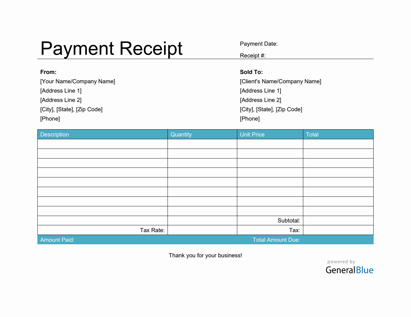 Payment Receipt Template in Word (Basic) payment-receipt-template-in-word-basic