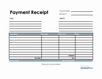 Payment Receipt Template in PDF (Basic)