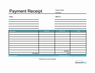 Payment Receipt Template in PDF (Aqua)