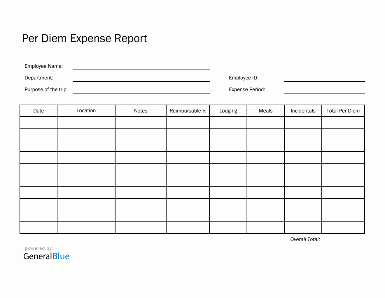 Per Diem Expense Report Template In Excel Blue per-diem-expense-report-template-in-excel-blue