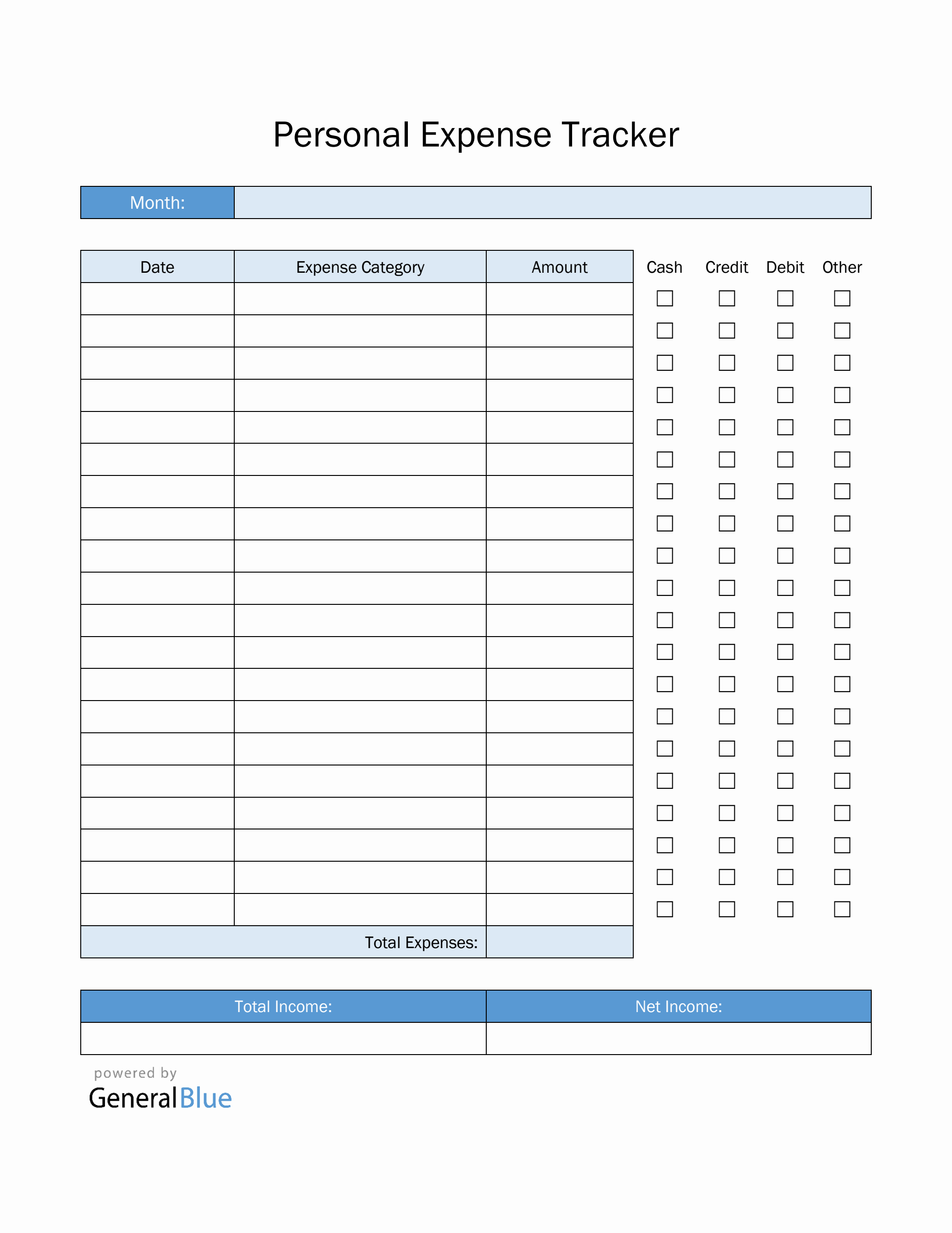 Free PDF Family Budget Templates