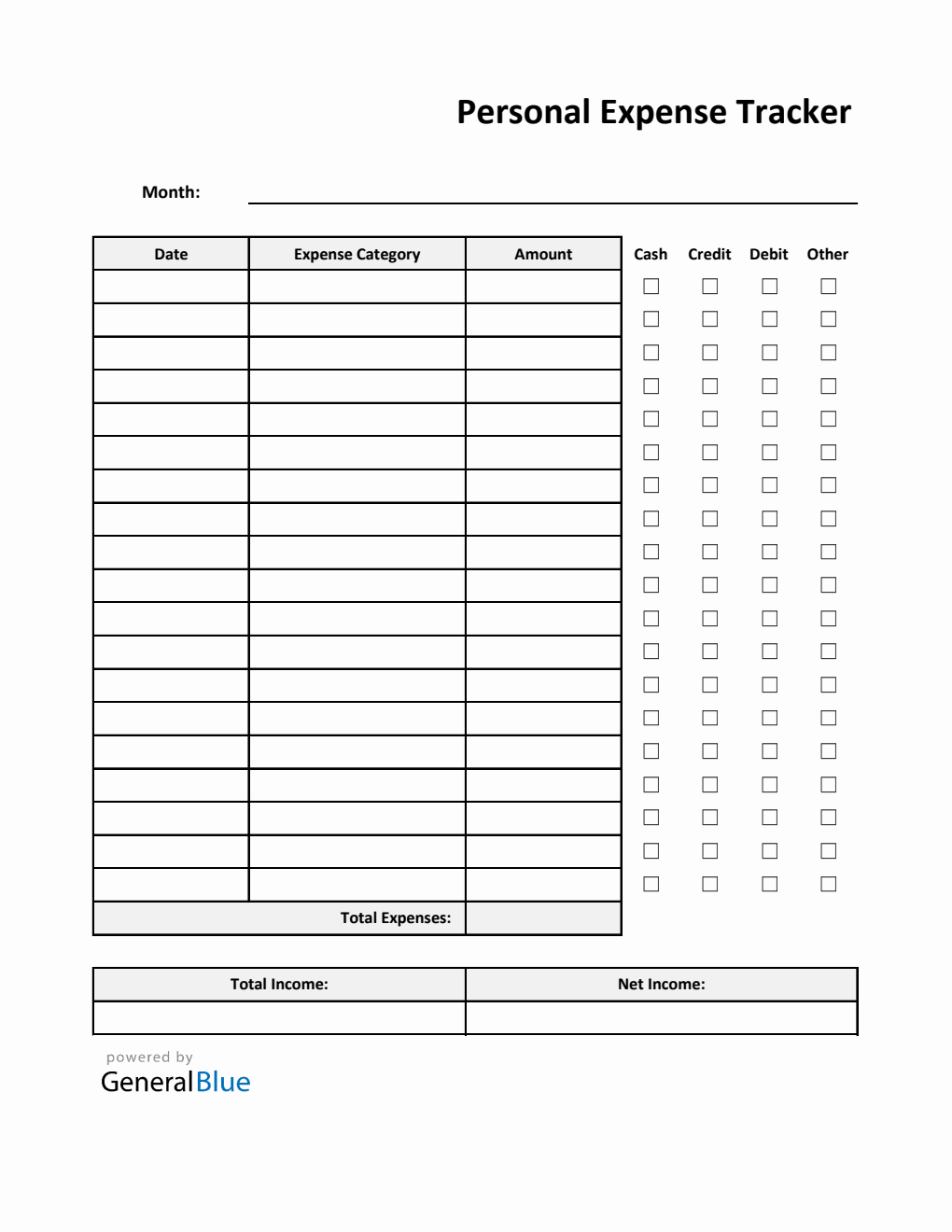 Personal Expense Tracker in Excel (Simple)