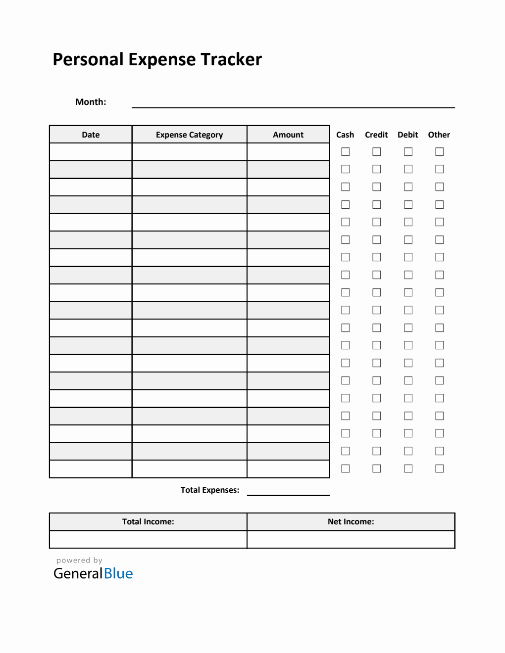 Free Excel Expense Templates