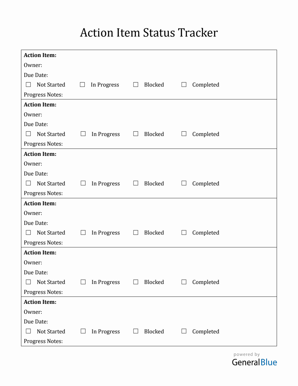 Action List Template (PDF)