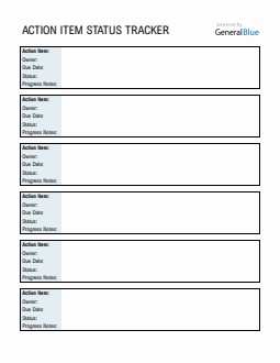 Action Item Status Tracker Template (Word)