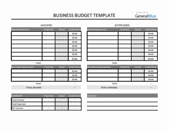 printable business budget template in pdf gray