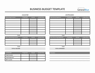 Printable Business Budget Template in Word (Gray)