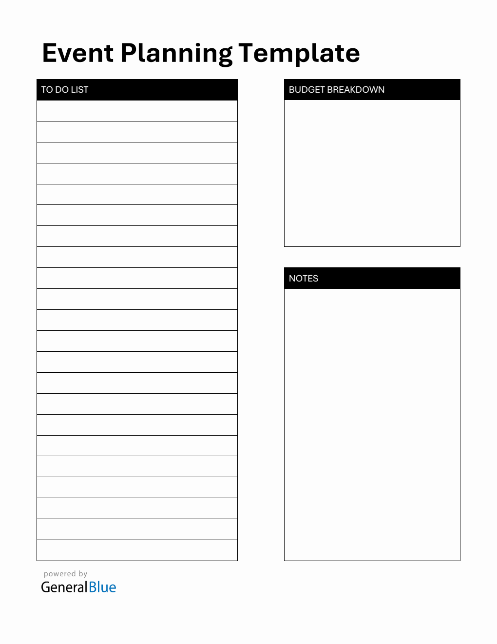 Event Planner Template in Word (Basic)