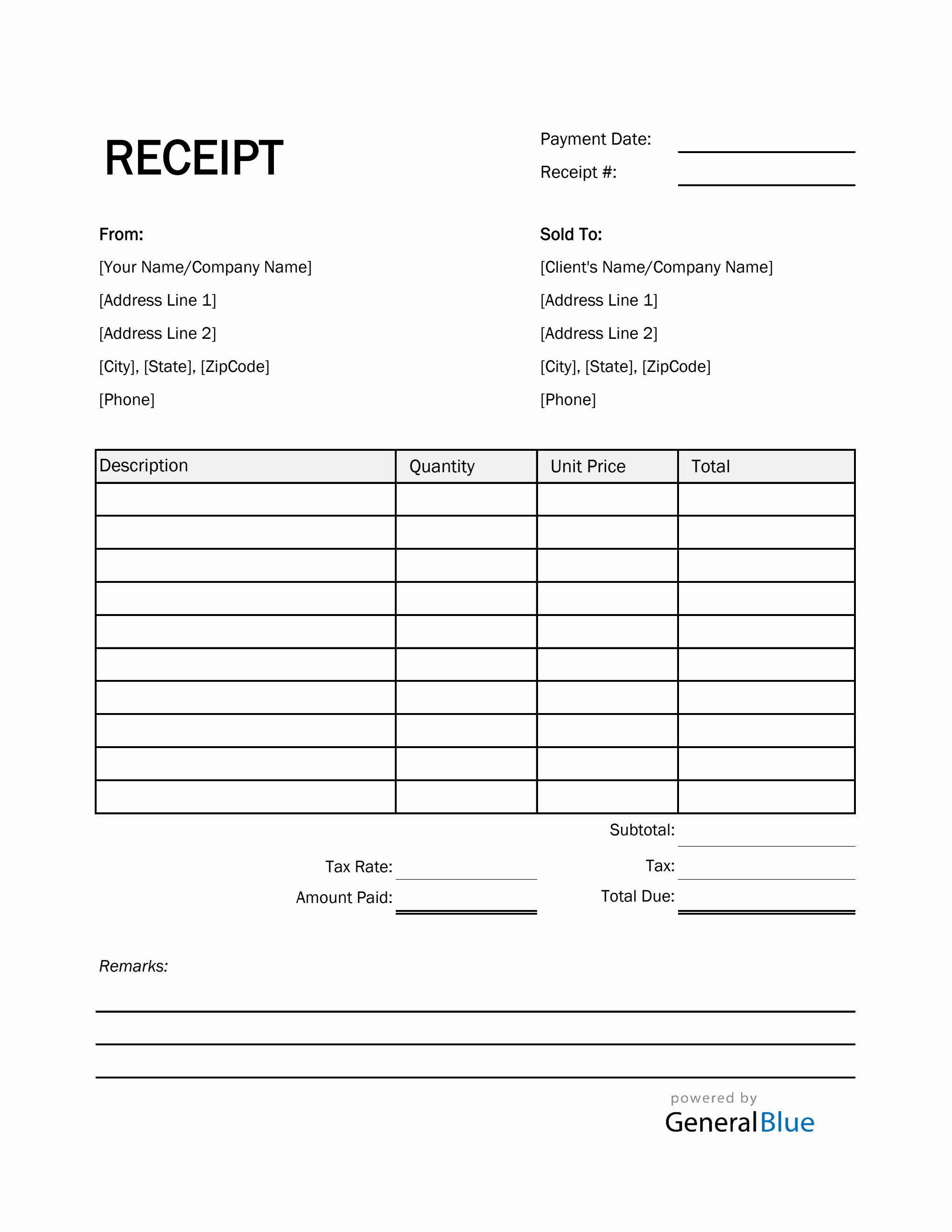 Receipt Templates