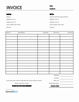 Printable Sales Invoice in PDF (Basic)