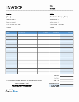 Printable Sales Invoice in PDF (Colorful)