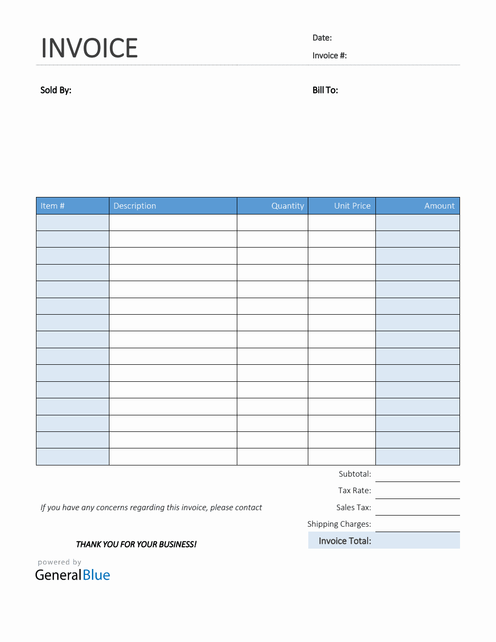 Printable Sales Invoice in PDF (Colorful)