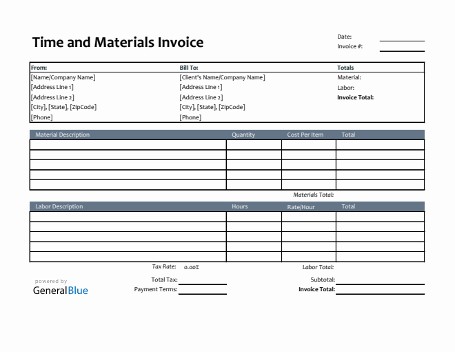 Time And Materials Templates