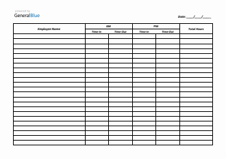 Printable Time-in and Time-Out Timesheet (Word, A4)
