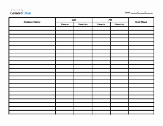 Printable Time-in and Time-Out Timesheet (Word, Letter)