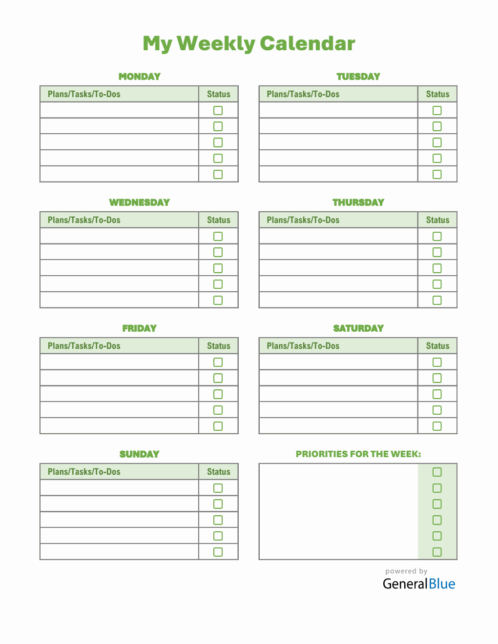 Weekly Dated Checklist.pdf Weekly Checklist PDF - (Free To Modify)