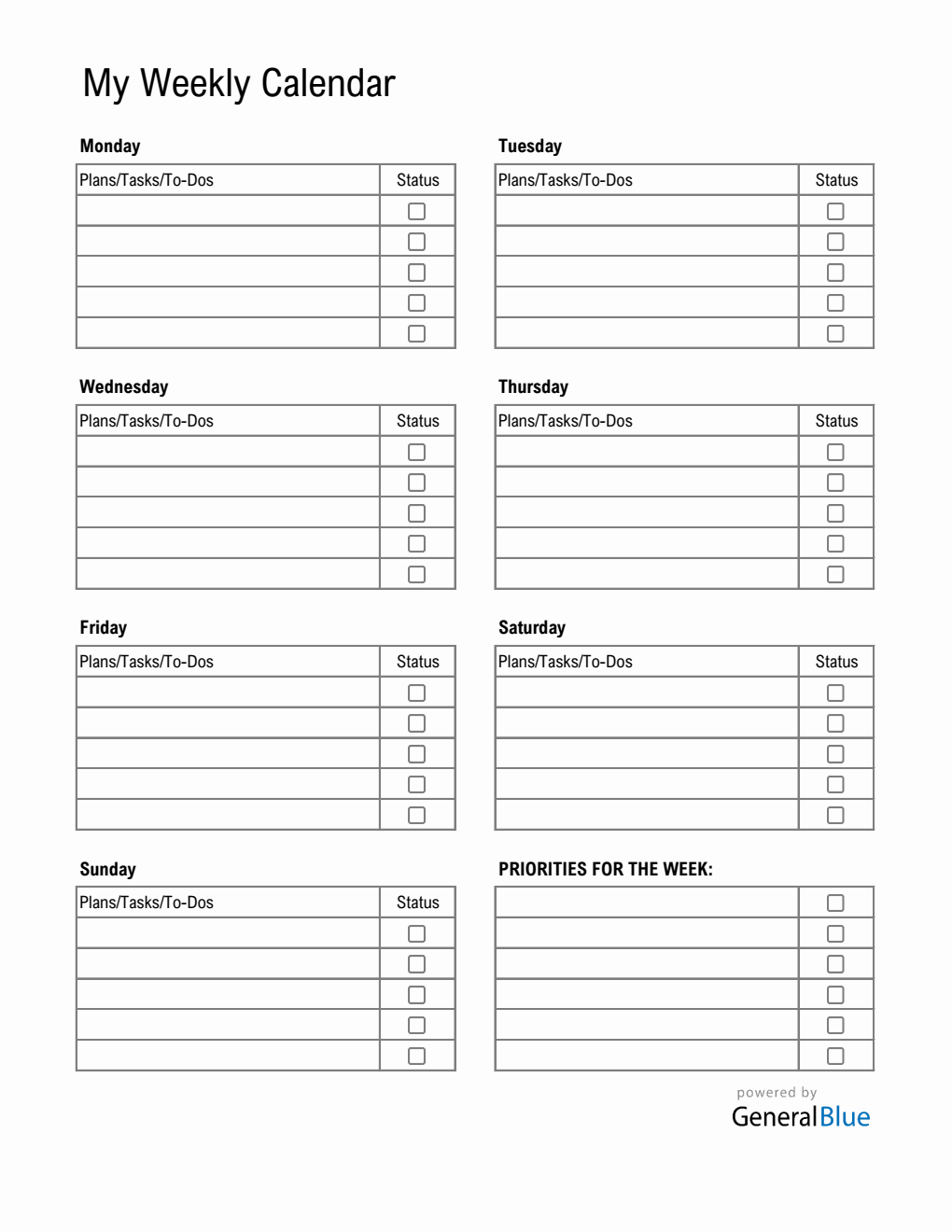 Weekly Dated Checklist.pdf Weekly Checklist PDF - Free To Print