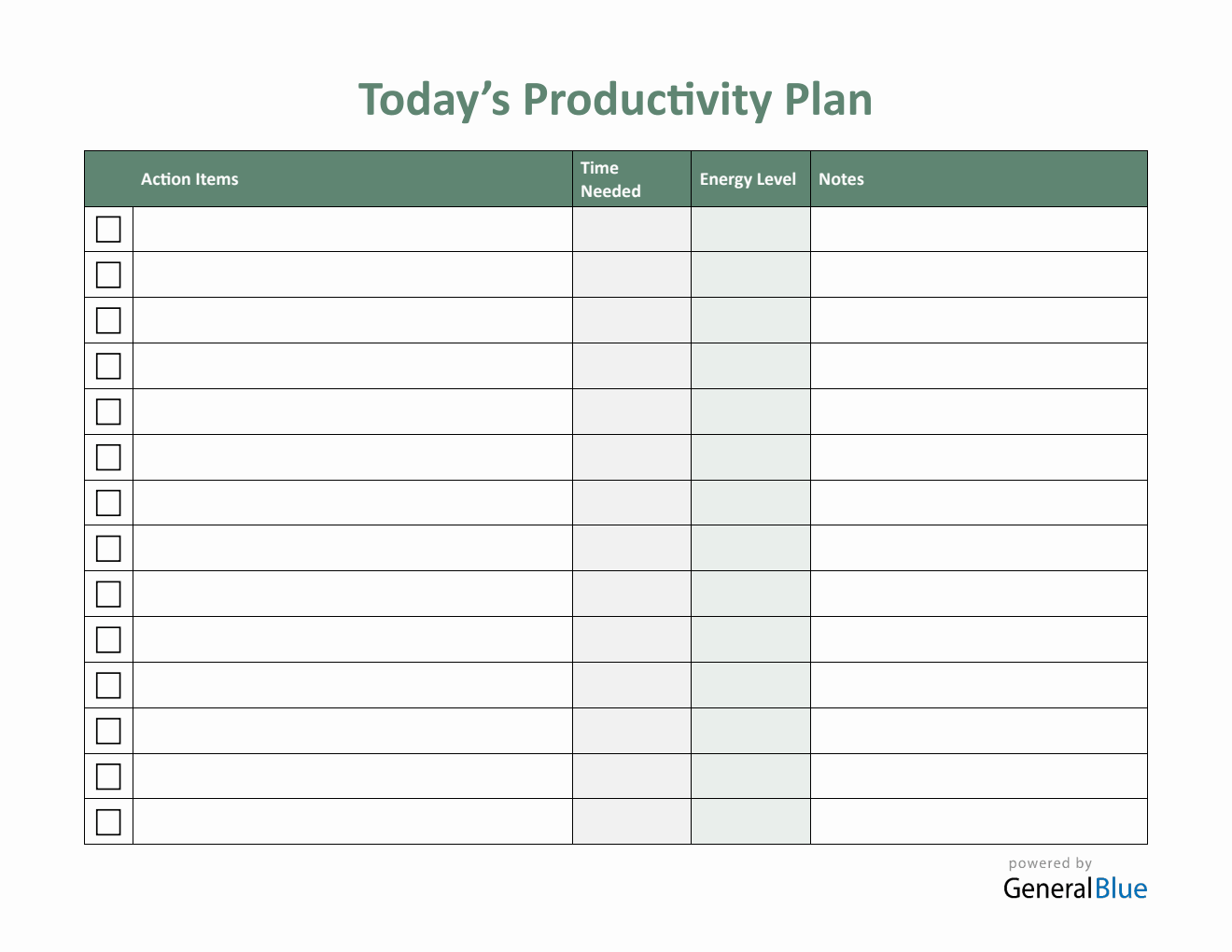 Downloadable And Customizable Productivity Tracker PDF Template