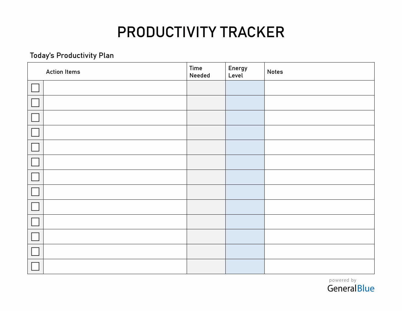  Productivity Tracker PDF Template