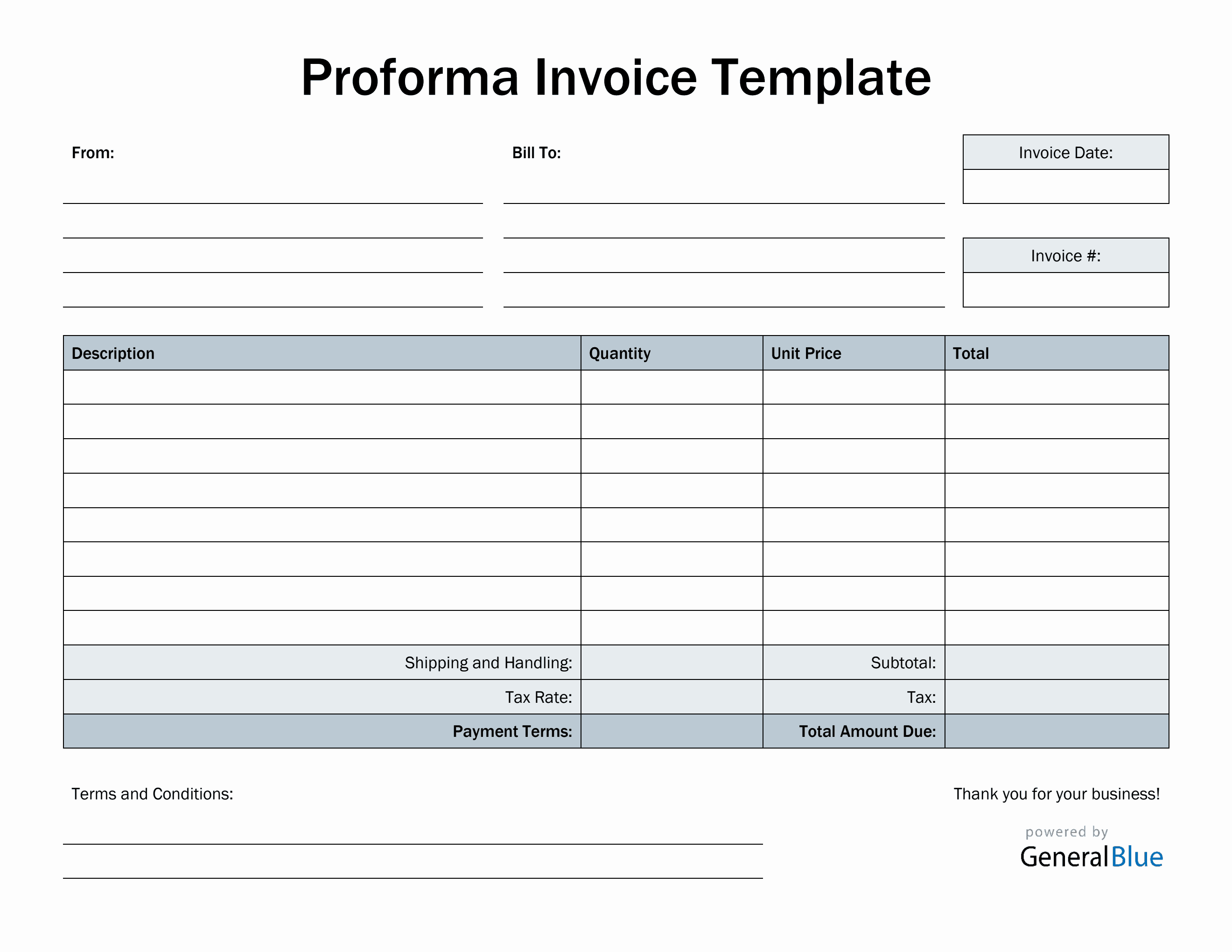 Simple Proforma Invoice Template in PDF Simple Proforma Invoice Template in PDF