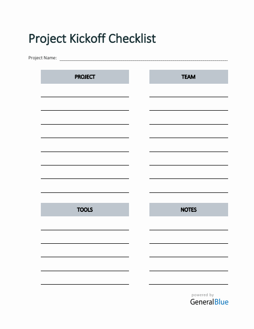 Project Kickoff Checklist in PDF