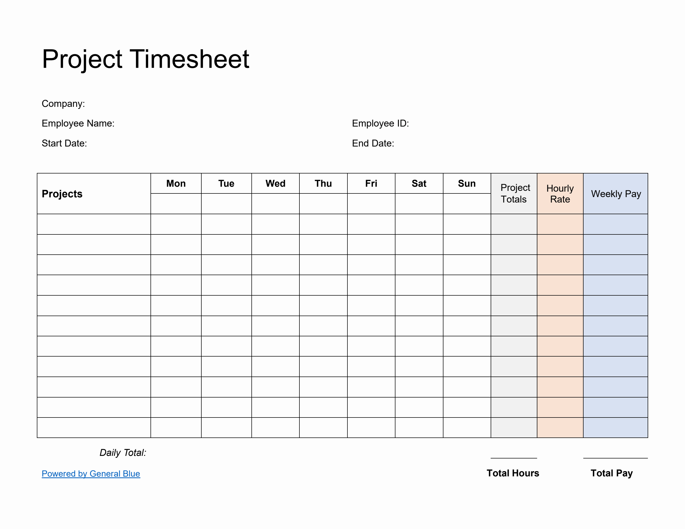 Project Time Tracking Sheet Example Plain Project Timesheet in PDF