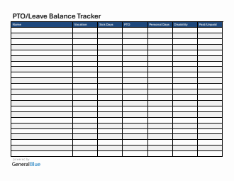 Customizable Employee PTO and Leave Balance Tracker (Word)