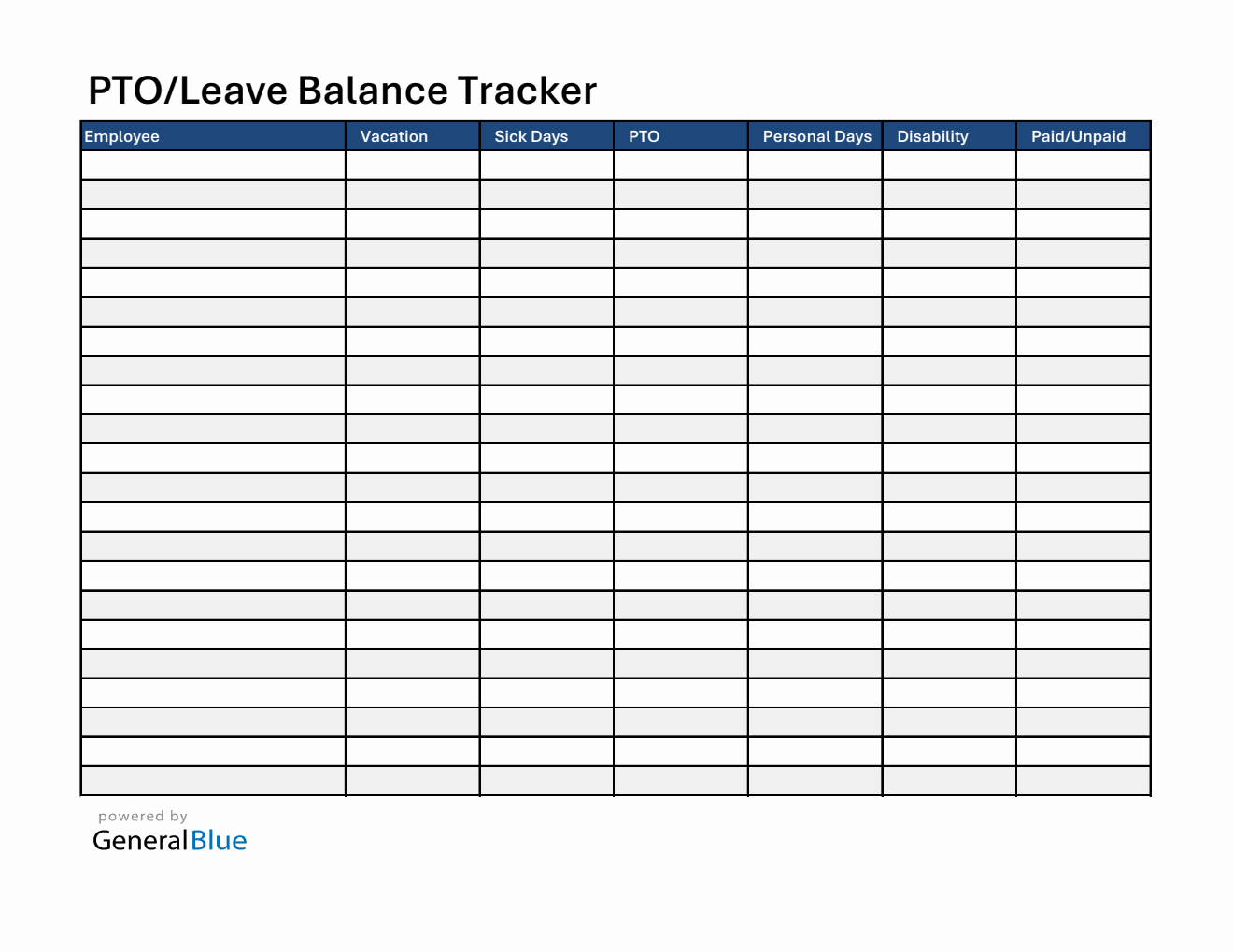 Customizable Employee PTO and Leave Balance Tracker (Excel)