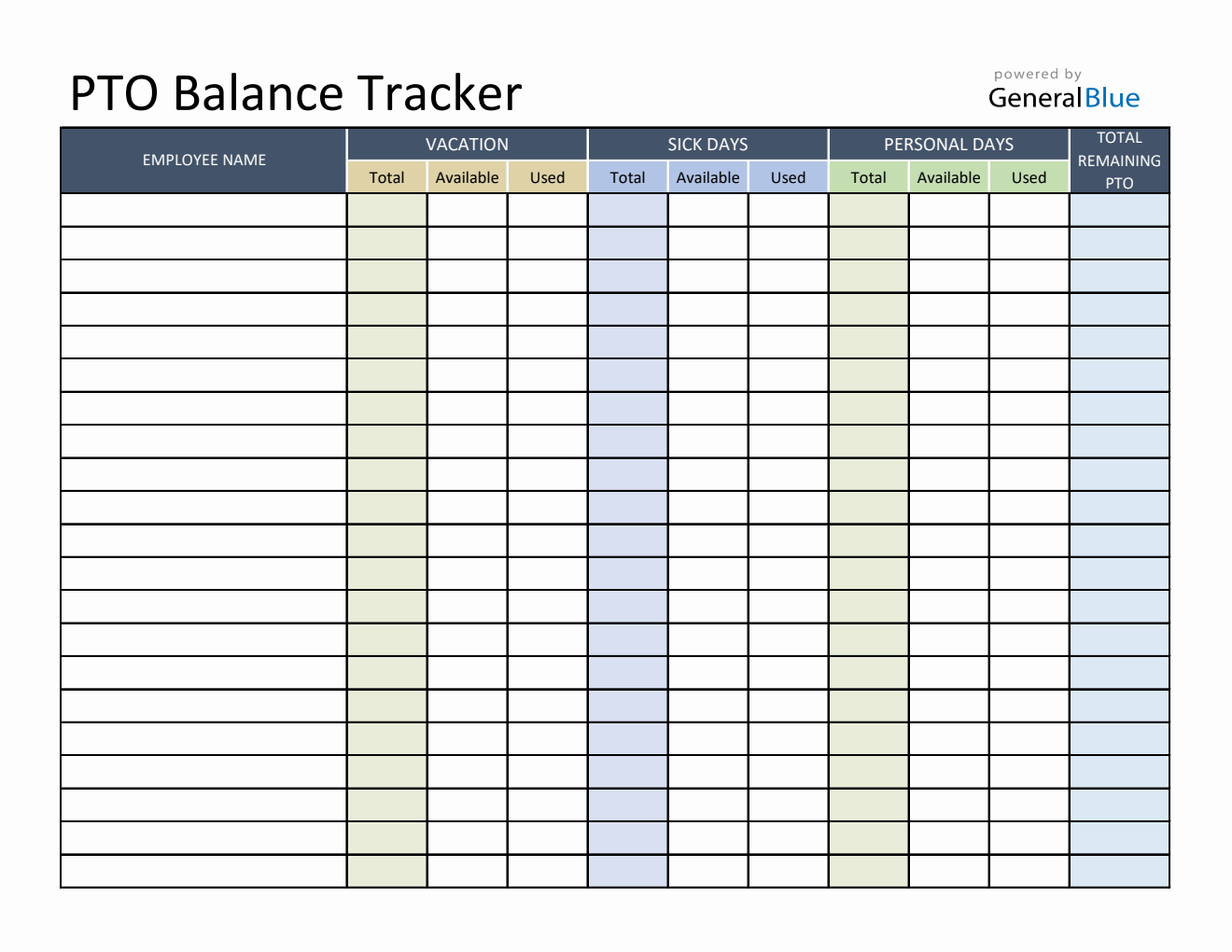 Free Excel PTO/Leave Balance Tracker (Basic)