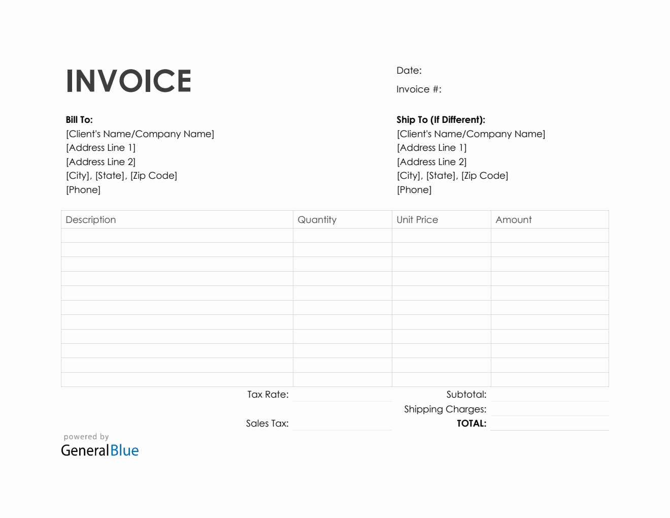 Purchase Invoice in Word (Simple)