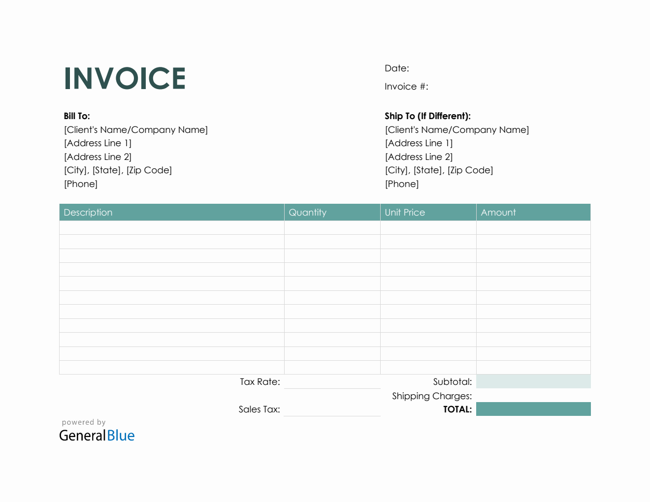 Purchase Invoice in Word (Colorful)
