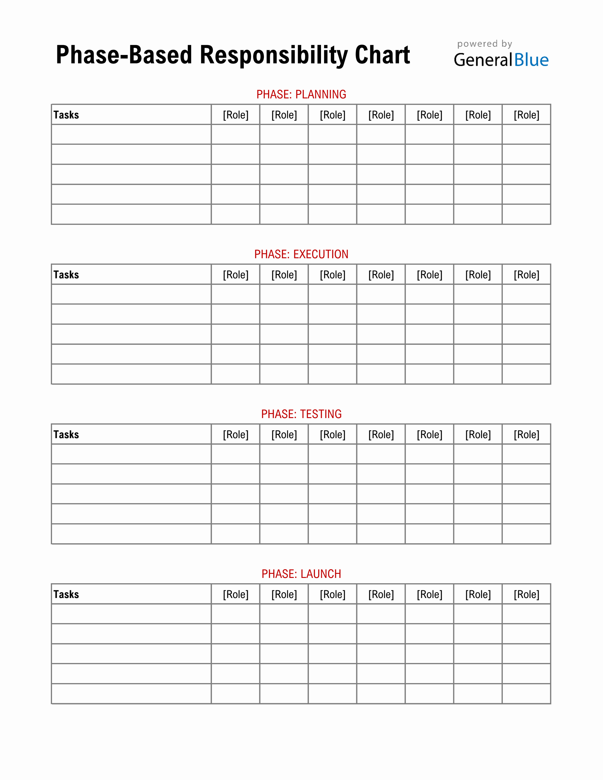 Project Phase Responsibility Matrix Template (Excel Download)
