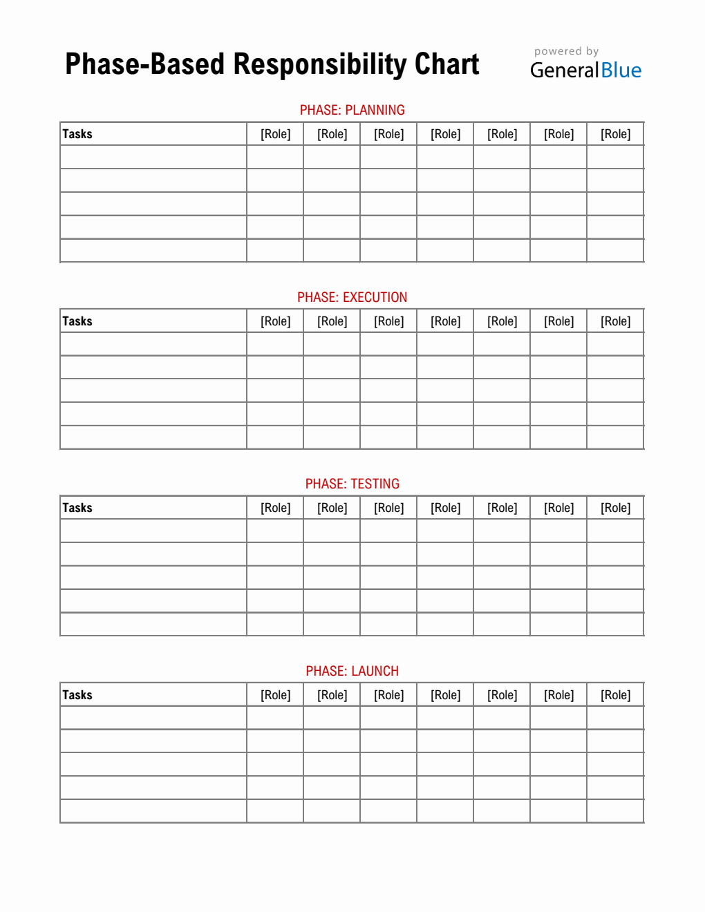 Task Accountability Format Project Phase Responsibility Matrix Template (Excel Download)