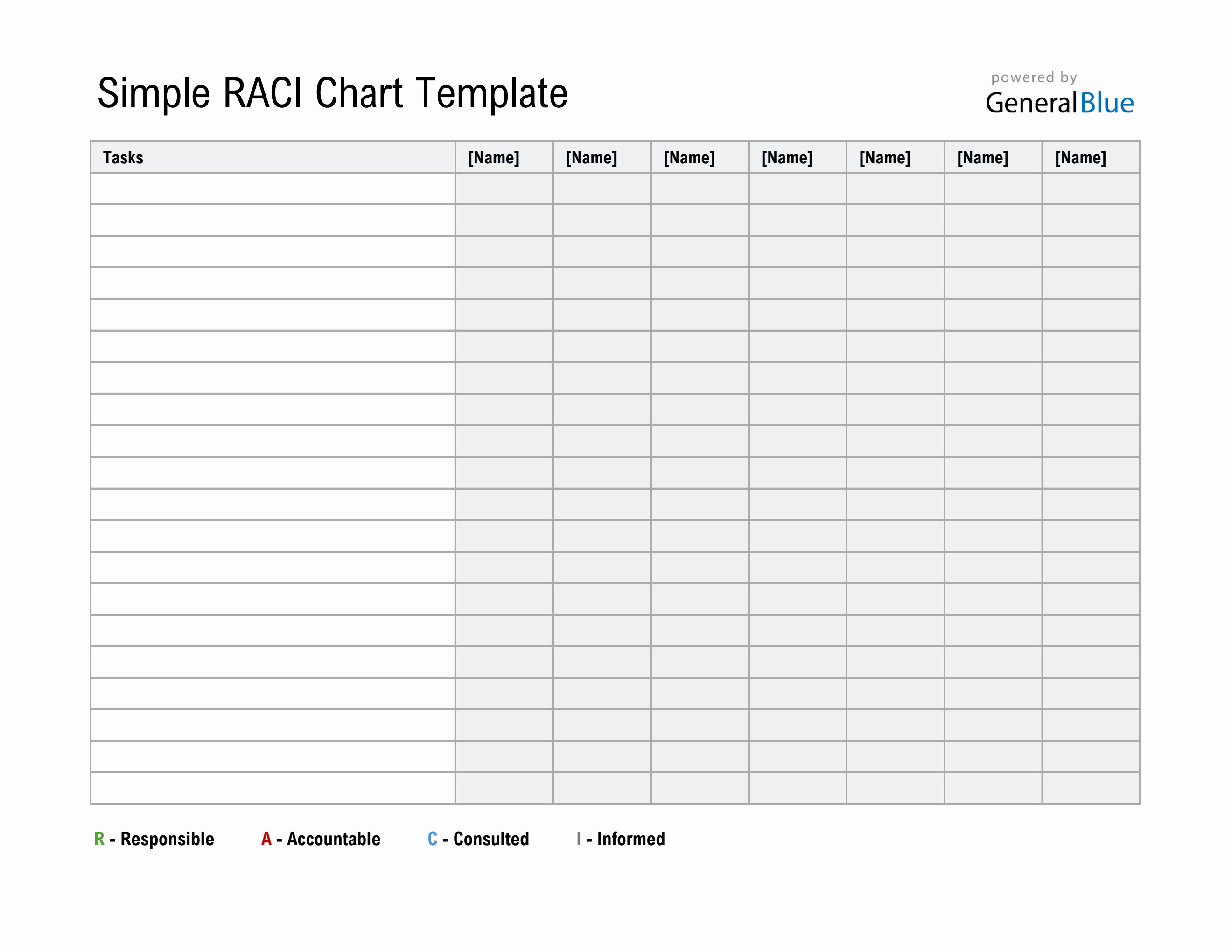 Simple Raci Grid Simple and Customizable RACI Chart Template (Excel)