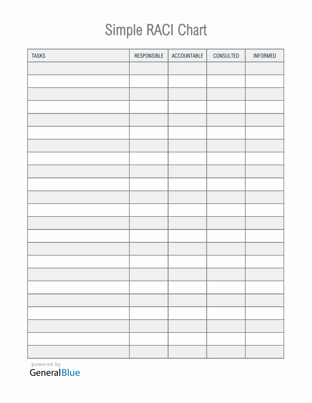 Printable Raci Template Simple and Customizable RACI Chart Template (Excel)