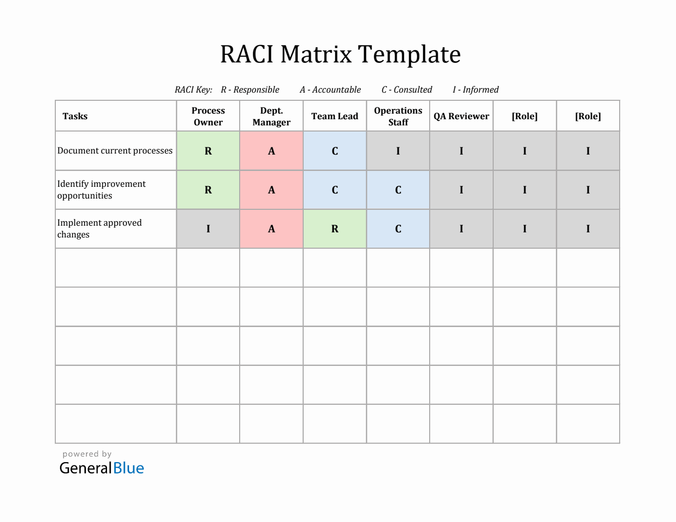  RACI Chart Excel (Landscape Layout)