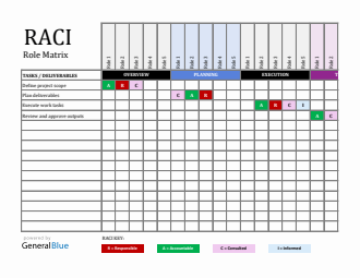 RACI Matrix By Project Phase Template - Free Excel Download