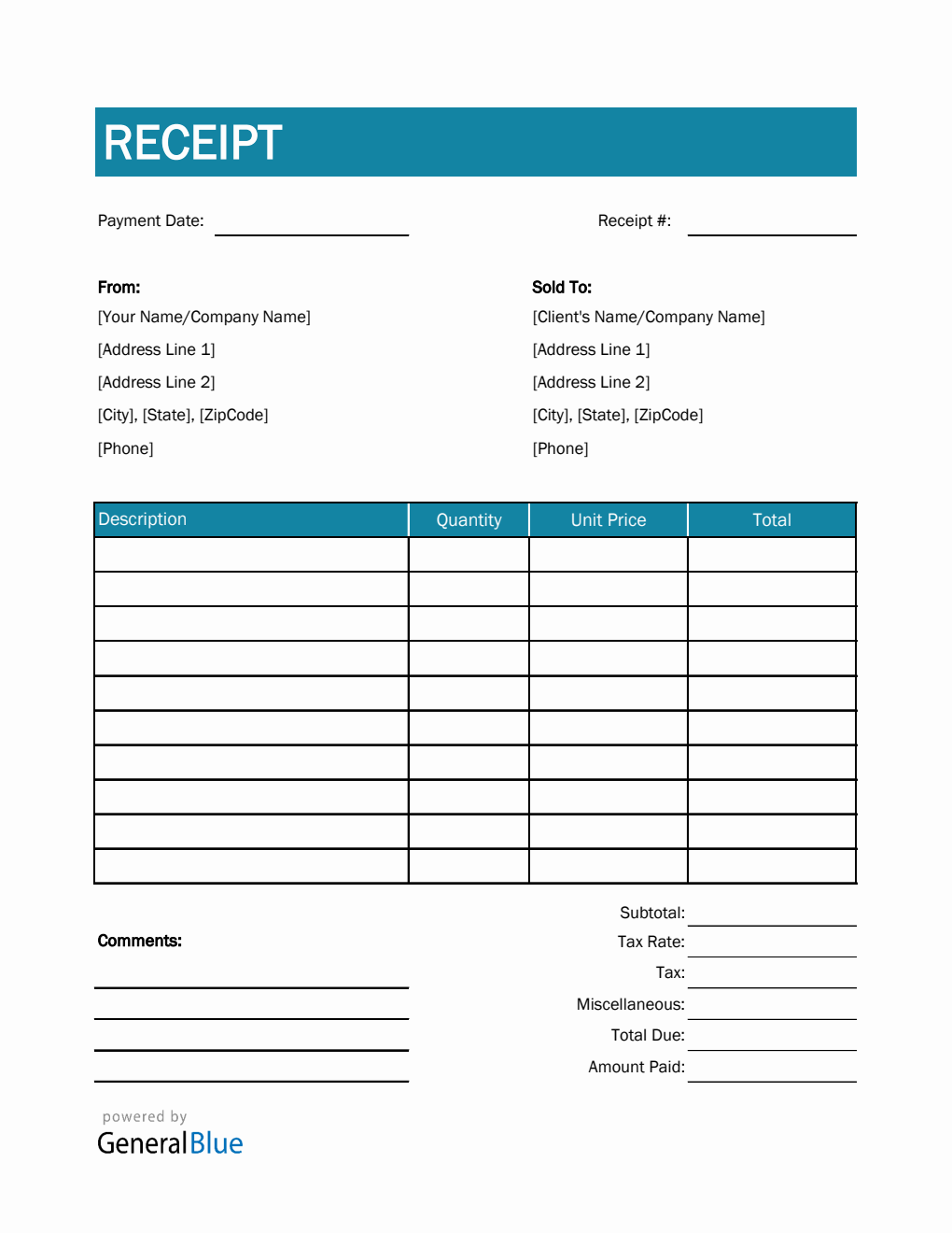 Receipt Templates
