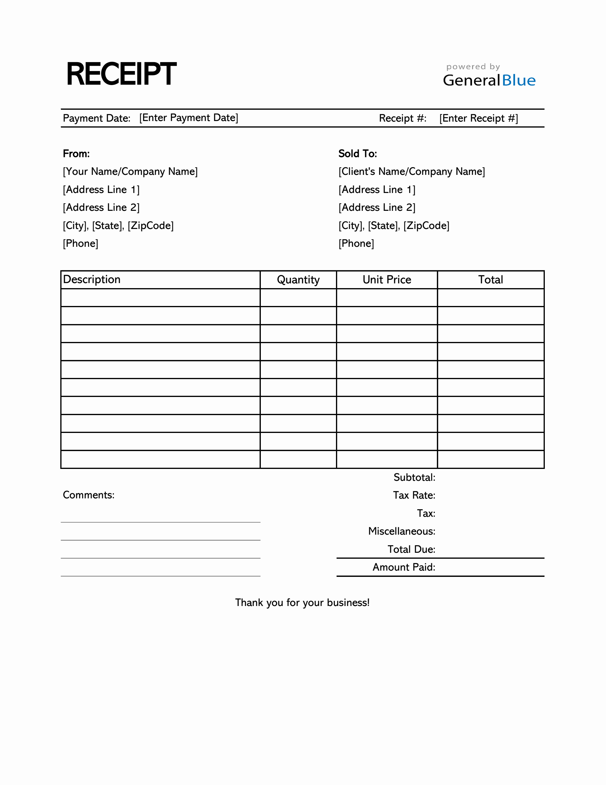 Excel Billing Template