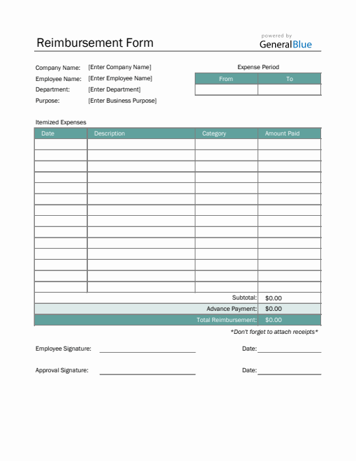 Reimbursement Templates