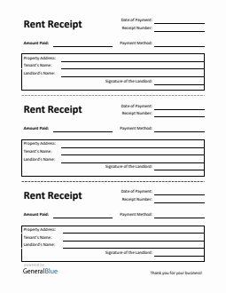 Printable Rent Receipt Template in Word