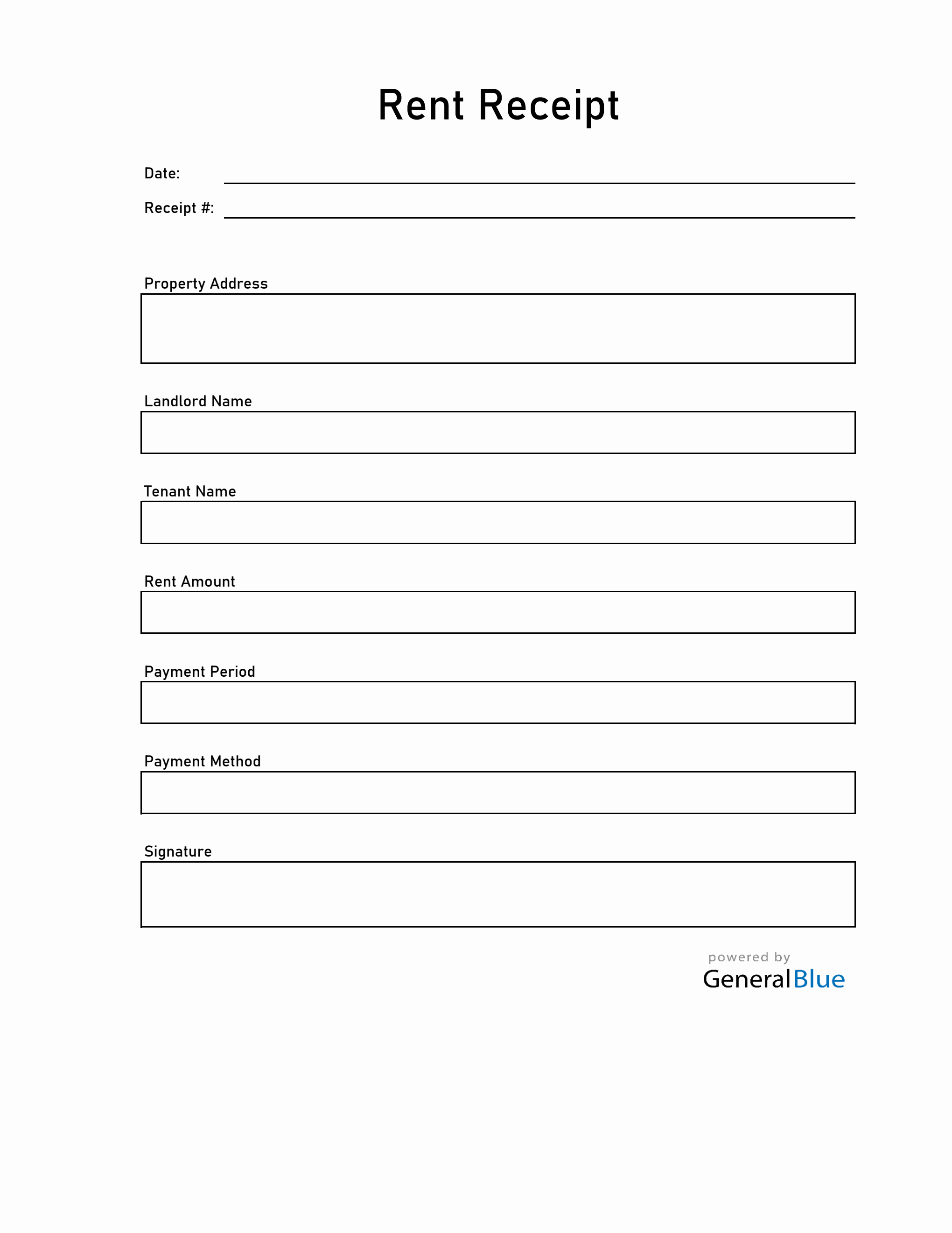 Rent Receipt Template (Excel)