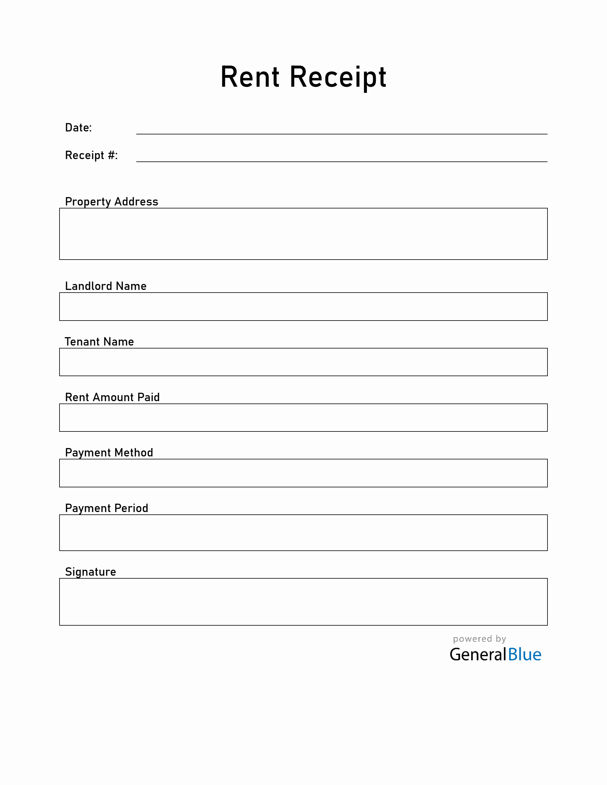 Rent Receipt Template (Word)