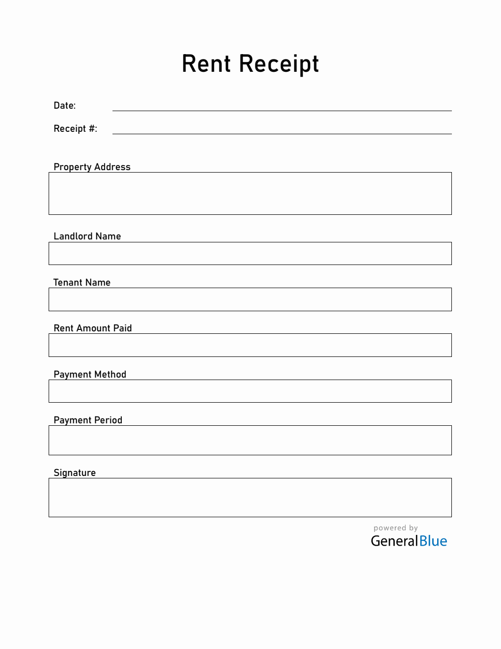 Printable Rent Receipt Template in Word