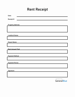 Rent Receipt Template (Word)