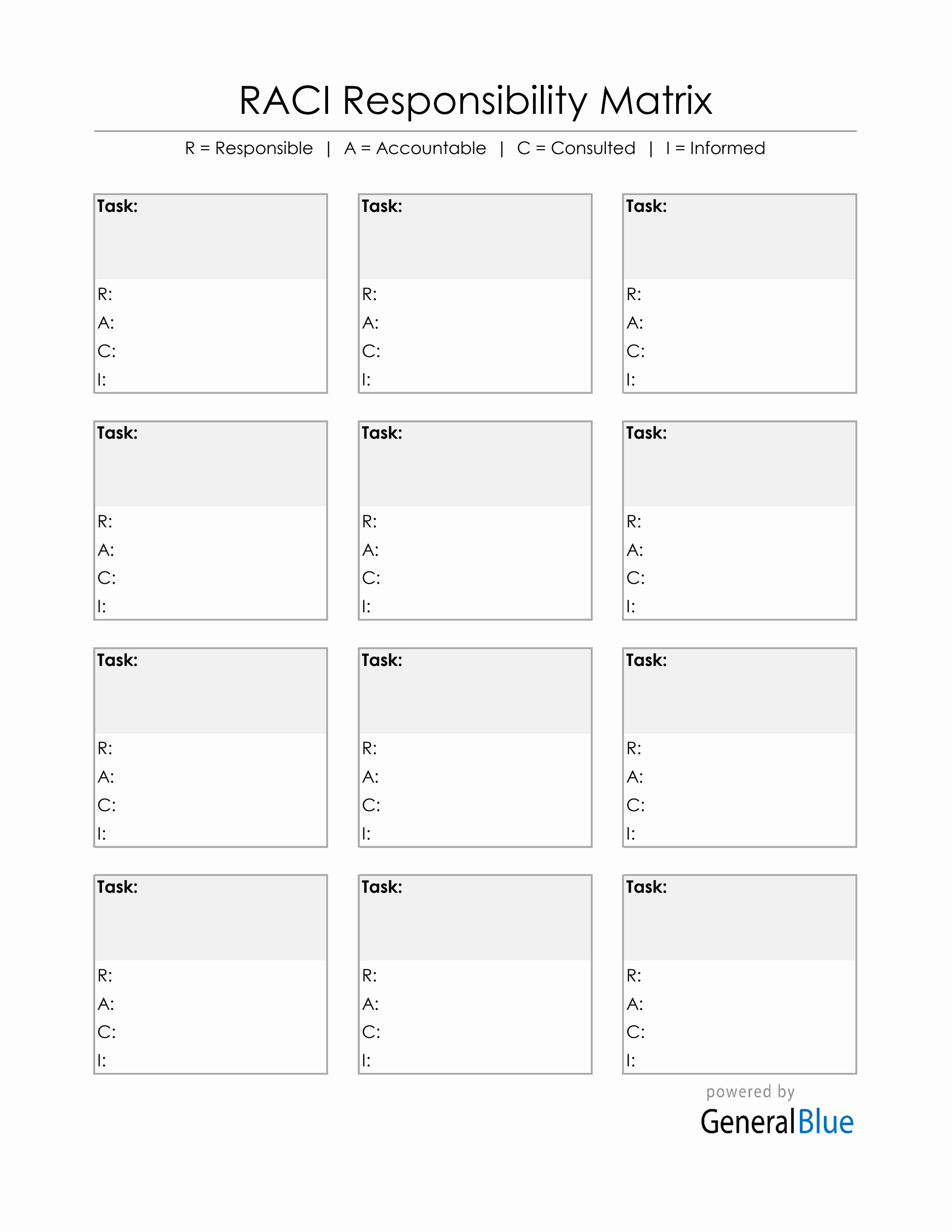 Responsibility Matrix Template Excel (Printable)
