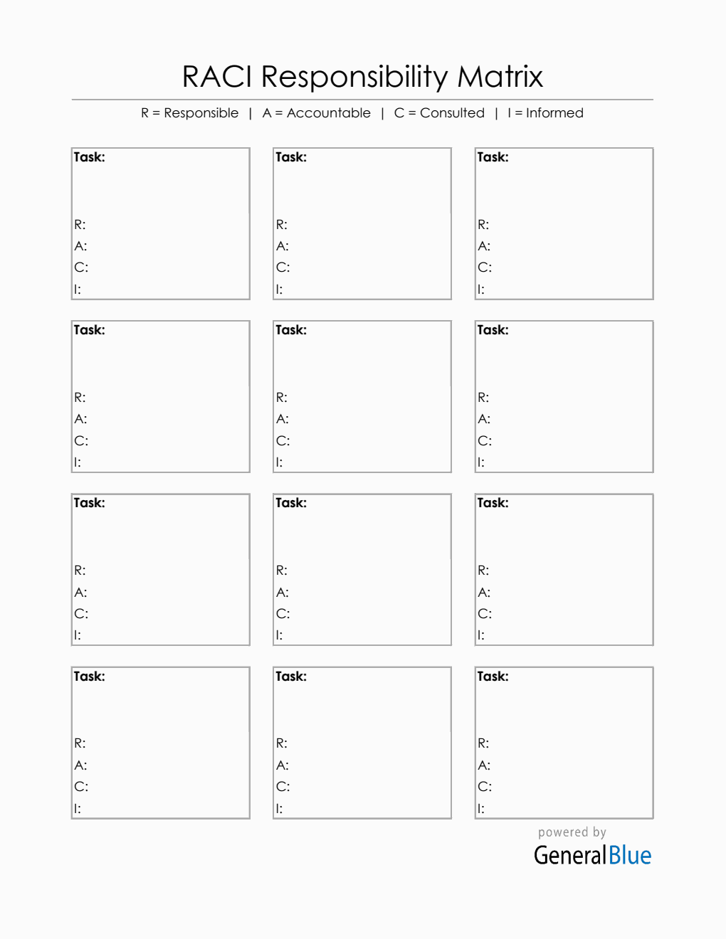 Responsibility Matrix Template Excel (Printable)